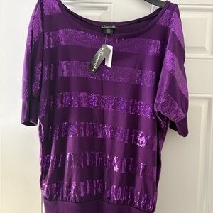 Women's Purple Sequin Top
